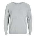 Jack & Jones maglia girocollo cotone taglie forti uomo colore grigio chiaro melange 12163781