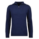 Ragman maglione mezza zip in misto Cashmere taglie forti uomo colore blu 742562/070