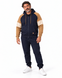 Maxfort tuta cotone felpato taglie forti uomo colore blu/beige Lavaredo100