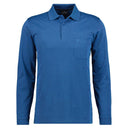 Ragman polo no stiro manica lunga taglie forti uomo colore bluette 540291/765