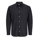 Jack & Jones camicia misto lino manica lunga taglie forti uomo colore nero 12269089
