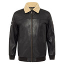 North Latitude bomber in vera pelle taglie forti uomo colore moro 53351/0780