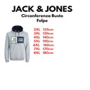Jack & Jones felpa felpata con cappuccio taglie forti uomo colore grigio 12222455