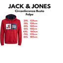 Jack & Jones felpa felpata con cappuccio taglie forti uomo colore rosso 12222455