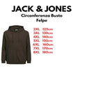 Jack & Jones felpa felpata con cappuccio e zip intera taglie forti uomo colore marrone 12250596