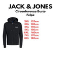 Jack & Jones felpa felpata zip intera con cappuccio taglie forti uomo colore nero 12248197