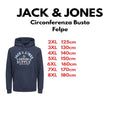Jack & Jones felpa felpata con cappuccio taglie forti uomo colore blu 12211754