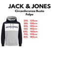Jack & Jones felpa felpata con cappuccio taglie forti uomo colore grigio 12173965