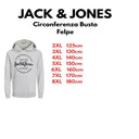 Jack & Jones felpa in garzato di cotone con cappuccio taglie forti uomo colore grigio 12254857