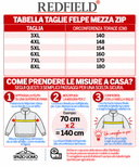 Redfield felpa mezza zip garzato di cotone taglie forti uomo colore blu RF-22611302-189