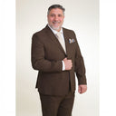 Lino Clemente completo elegante taglie forti uomo colore marrone Pilas 24125/2377