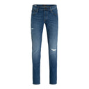 Jack & Jones jeans elasticizzato con strappi taglie forti uomo colore blu denim 12265142