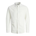 Jack & Jones camicia manica lunga misto lino taglie forti uomo colore bianco 12253720