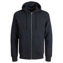 Jack & Jones felpa zip intera con cappuccio taglie forti uomo colore nero 12250596