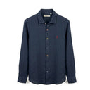 Club House camicia manica lunga 100% lino  taglie forti uomo colore blu navy CH765/120