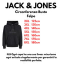 Jack & Jones felpa felpata con cappuccio taglie forti uomo colore nero 12301372