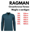 Ragman polo no stiro manica lunga taglie forti uomo colore verde petrolio 540291/357
