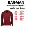 Ragman polo no stiro manica lunga taglie forti uomo colore bordeaux 540291/060