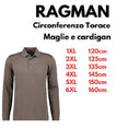 Ragman polo no stiro manica lunga taglie forti uomo colore tortora 540291/870