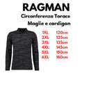 Ragman polo manica lunga taglie forti uomo colore nero melange 5491591/193
