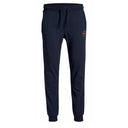 Jack & Jones pantalone tuta con polsino garzato di cotone taglie forti uomo colore blu 12172084