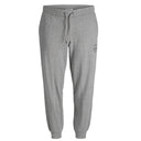 Jack & Jones pantalone tuta con polsino garzato di cotone taglie forti uomo colore grigio 12172084