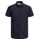Jack & Jones camicia mezza manica taglie forti uomo colore blu 12235368