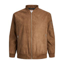 Jack & Jones bomber scamosciato taglie forti uomo colore cognac 12243516