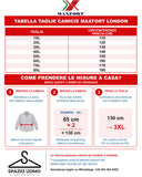 Tabella taglie camicie Maxfort London, circonferenza pancia
