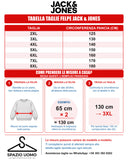 Tabella taglie felpe girocollo Jack & Jones - circonferenza pancia