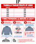 Tabella taglie felpe JP 1880: 2XL 136 cm, 3XL 142 cm, 4XL 148 cm, 5XL 154 cm, 6XL 162 cm