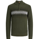 Jack & Jones maglione mezza zip taglie forti uomo colore verde 12227196