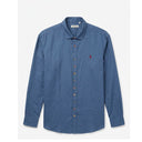 Club House camicia manica lunga 100% lino  taglie forti uomo colore avio CH765/122