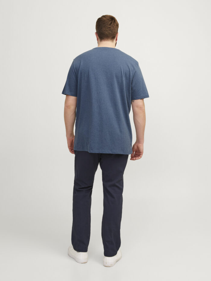 Jack & Jones maglia mezza manica taglie forti uomo colore denim blu 12253778 - immagine 5