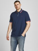 Jack & Jones polo mezza manica taglie forti uomo colore blu navy 12143859 - immagine 2