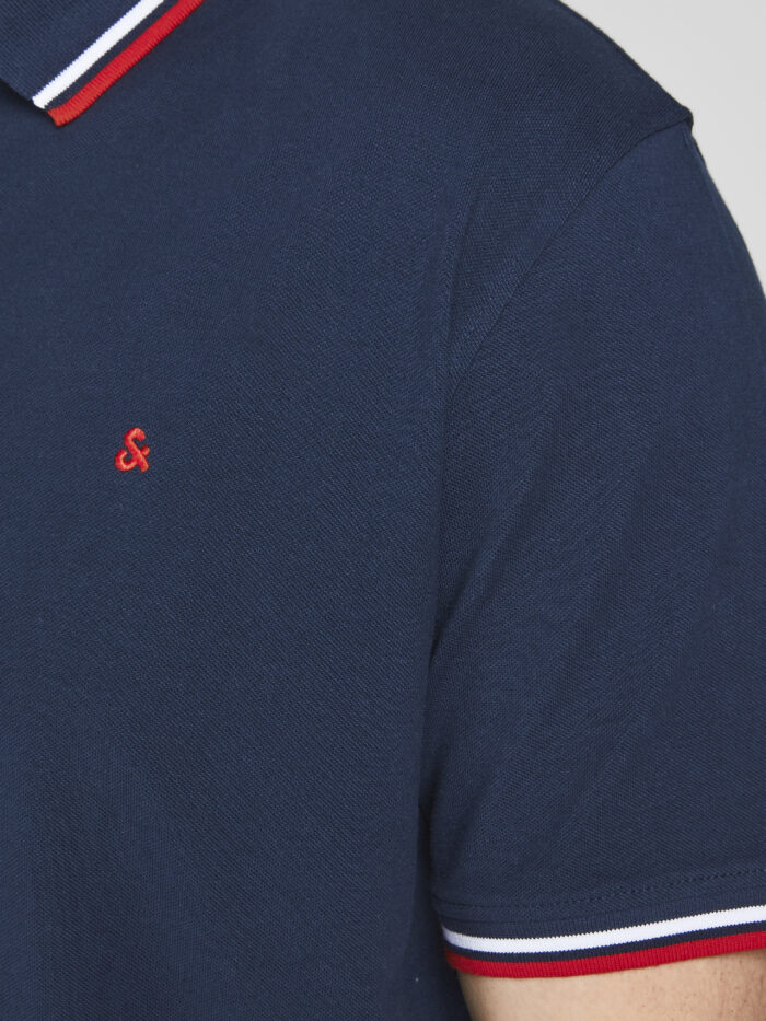 Jack & Jones polo mezza manica taglie forti uomo colore blu navy 12143859 - immagine 5