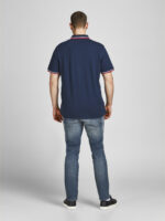 Jack & Jones polo mezza manica taglie forti uomo colore blu navy 12143859 - immagine 4