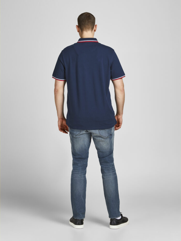 Jack & Jones polo mezza manica taglie forti uomo colore blu navy 12143859 - immagine 4