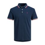 Jack & Jones polo mezza manica taglie forti uomo colore blu navy 12143859