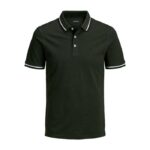 Jack & Jones polo mezza manica taglie forti uomo colore verde scuro 12143859